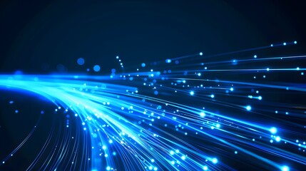 Blue light streak, fiber optic, speed line, futuristic background for 5g or 6g technology wireless data transmission, high-speed internet in abstract. internet network concept. vector design.
