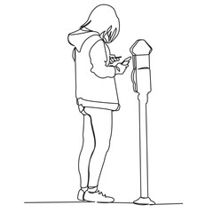 girl pays for parking_01