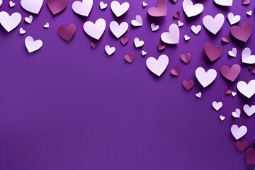 purple hearts pattern scattered across the surface, creating an adorable and festive background for Valentine's Day