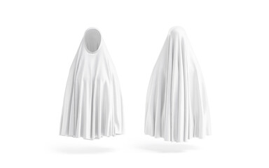 Blank white female chador mockup, front and back view