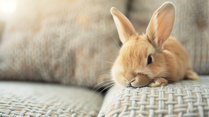 cute bunny on the sofa