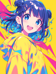 嬉しくてはしゃぐ女性　AI