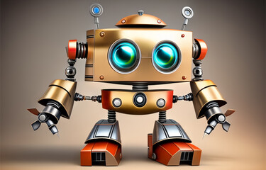 3D Robot Toy Illustration: 