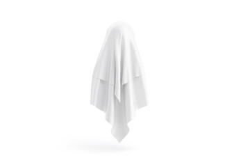 Blank white female niqab mockup, back view