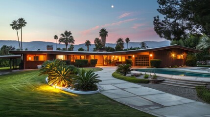 Mid-century ranches with atomic age details  AI generated illustration