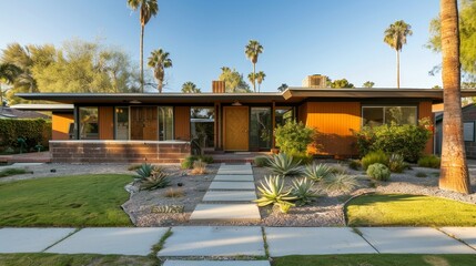 Mid-century ranches with atomic age details  AI generated illustration