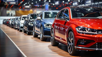 Motor industry showcasing new vehicles  AI generated illustration