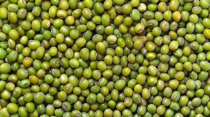 A close up of a cluster of fresh green peas with tiny seeds