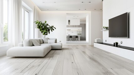 Renovated flooring in a modern apartment  AI generated illustration