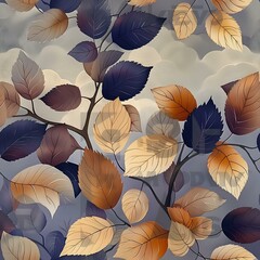 Elegant Botanical Leaves in Earthy Tones