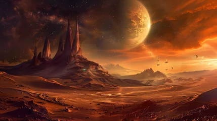 Fotobehang Mars desert like fantasy landscape © UsamaR