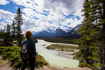Fototapeta na wymiar Summer landscape in Jasper National Park, Canada