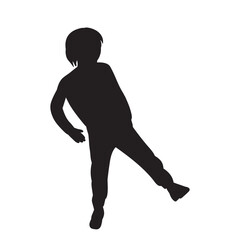 boy silhouette on white background vector