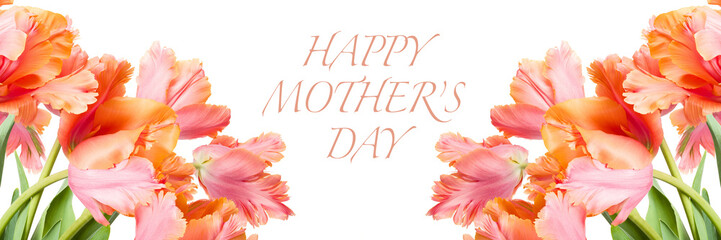 Happy mothers day banner. Mothers day card design. floral background.