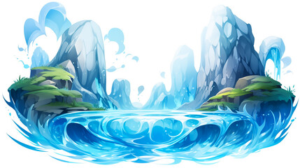 Fototapeta na wymiar blue water splash isolated on white background 