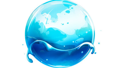 blue water splash isolated on white background
