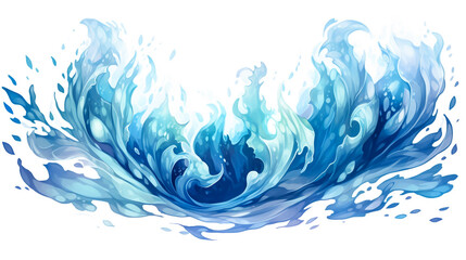 blue water splash isolated on white background
