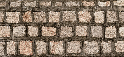 Old brick stone wall textured background.