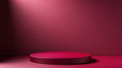 A sleek magenta podium in a minimalist design, perfect for product showcase.
