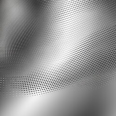 Silver background with a gradient and halftone pattern of dots. High resolution vector illustration in the style of professional photography