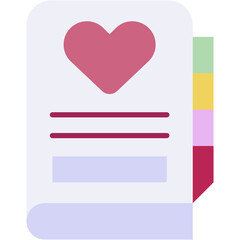 Dairy, contact book, agenda, heart, notebook Icon