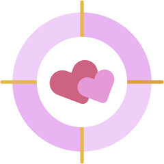 target, aim, romantic, valentine day, heart Icon