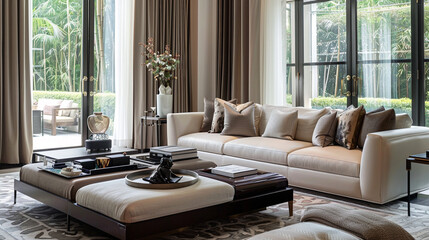 Tranquility reigns in a beautifully appointed living room adorned with tasteful decor.