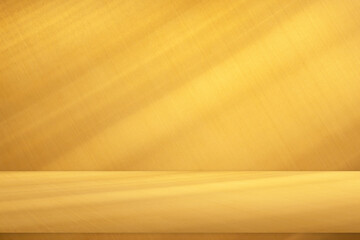 Wall interior background, studio and backdrops show products.with shadow from window color Gold....