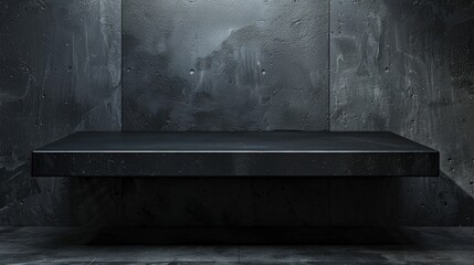 A sleek black podium in a minimalist design, perfect for showcasing awards or presentations. - obrazy, fototapety, plakaty