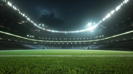 Night Sky Illuminates Empty Arena View
