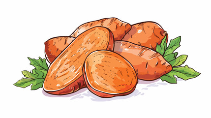 Cook a Sweet Potato Day Illustration vector graphic white
