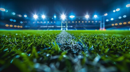 Rugby Stadium Close-Up Artistic Match Night Photography