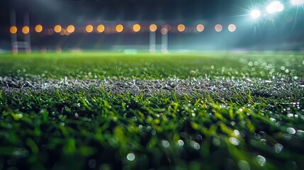 Rugby Stadium Close-Up Night Photography