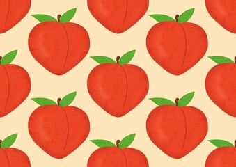 Peach pattern. Seamless pattern with peaches. Fresh and juicy fruits. Healthy Eating. Summer season. Peaches. ripe peaches