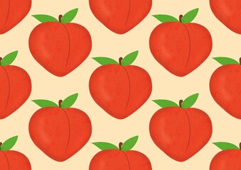 Peach pattern. Seamless pattern with peaches. Fresh and juicy fruits. Healthy Eating. Summer season. Peaches. ripe peaches