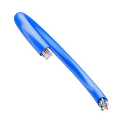 Blue Network Cable CCTV Wire for Cameras 3D Render with Transparent Background