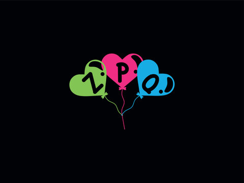 Logotype ZPQ Birthday Letter Logo Monogram