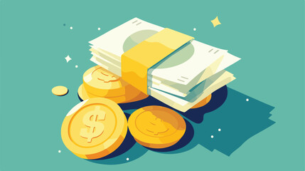 Flat icon of money euro vector icon 2d flat cartoon