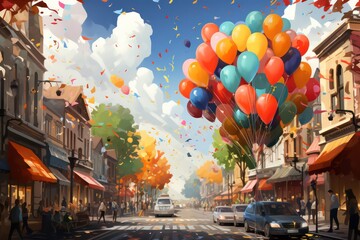 balloons in the city