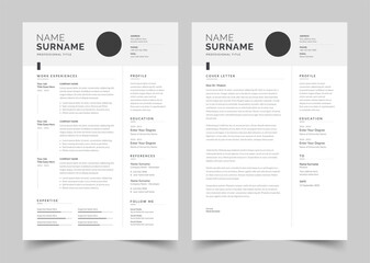 Elegant resume template, Minimalist Resume and Cover Letter Set