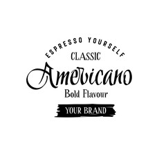 Americano Coffee Lettering Logo