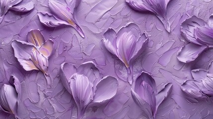 Purple flowers on lavender background with white base