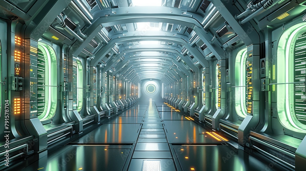 Poster A sci-fi looking and futuristic data storage system. Generative AI.