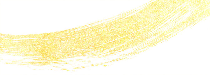 大胆なイエローゴールドの筆タッチのイラスト　背景透明