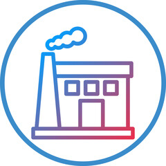 Factory Pollution Icon Style