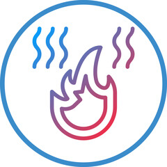 Fototapeta premium Fire Pollution Icon Style