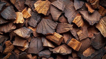 Crushed Tree Bark Fragments and Wood Dust Natural Texture Generative AI - obrazy, fototapety, plakaty