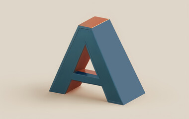Dynamic 3D 'A' Letter: Bold Graphic Design Element