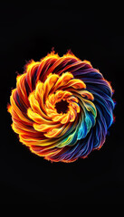An AI-generated spectacle of fiery swirls dancing in a hypnotic loop - 791583533