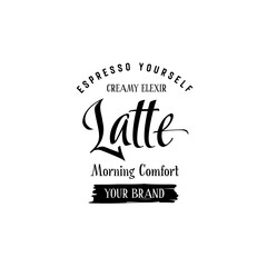 Latte Coffee Lettering Logo